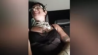 Trans girl blows Uber driver and gets the biggest facial she's ever had