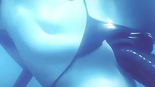 Anime Girl in the Pool Gets Fucked by Many Alien Cocks