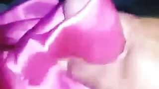 Cum on pink satin dress (14)