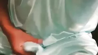 Handjob with wife satin dress (15)