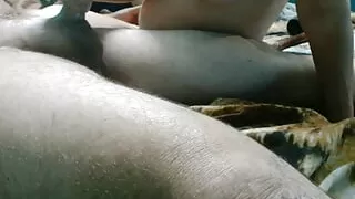 BBW using toys to give horny husband handjob until he blows his load