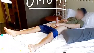 Cock flash in public! young maid caught me jerking off while she was cleaning the room and decided to fuck me - SEXUAL ROLEPLAY