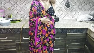 bhabhi alon in kitchen and coming my room to fuck and ride hard cock