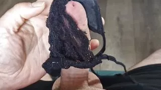 Jerking off with a few pairs of thongs my aunt and friends wifes with cuming inside gusset Beata's pink panties
