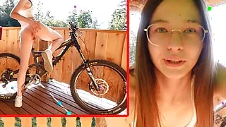 18 yo German Teen Fucks On Bike The Cunt Wet!