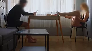 Stepsister shameless masturbating and squirting pussy in front of STEPBROTHER - Adalina Smith