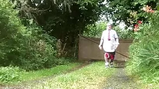 In outfits with satin shorts with an opening in front and back for an afternoon