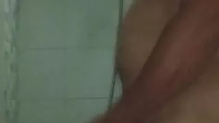 Big dick bathroom squirt