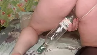 Big bottles fuck and JOI in dirty white thong