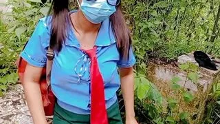 Solo finger outside abandoned cemetery