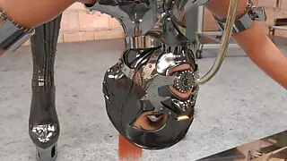 Captured by Stepsister - 3D Metal Bondage Latex Fetish