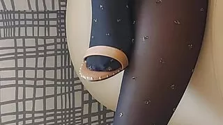 Sensual feet in heels and stockings