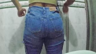 Stepmom being caught on camera in the bathroom