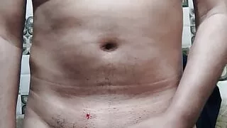 Horny Indian Guy After Dick Shave Masturbating