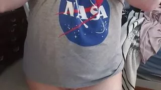 Hot Wife Showing off Her Boobs in Just a Shrit and flashing her Ass and Pussy!