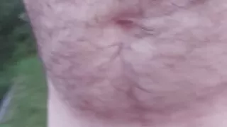 Evening outdoor masturbation