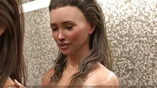 AWAM #36 Sophia and Ellie shower together