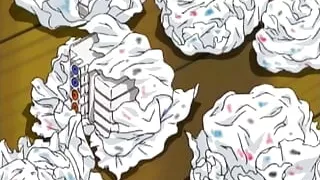 Hentai teen drenched in cumshots in fantasy