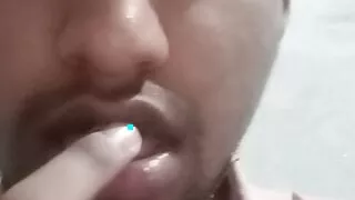 Play with finger as cock cum in mouth