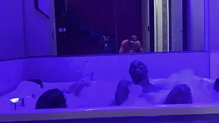 My BBC Lover Fucks My Mouth and I Swallow the Cum in Front of My Cuckold Husband!!!