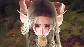 Elf fell in a Magic Dick Gangbang Trap in the forest  3D Porn