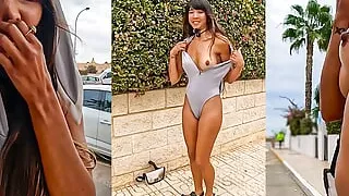 Feeling Embarrassed While Naked Trick or Treat Game in Public