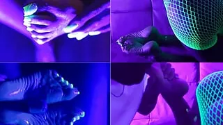 Dirty Talk Footjob make them pretty long toenails glow