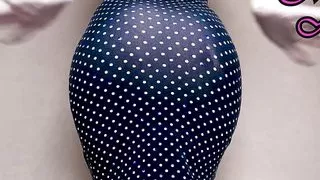 PAWG in a Tight Dress and Latex Gloves Riding a Big Ribbed Dildo