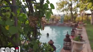 Stunning Brunette Karla Kush Rides A Thick Dick In POV Inside Her Outdoors Pool - MOFOS
