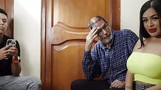 Busty Peruvian Latina cheats on her old husband with a brunette Gynecologist