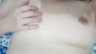 Morning in my stepcousin&#039;s bed with my tits