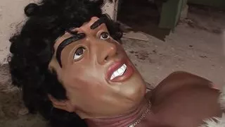 Blonde milf gets anally banged by a dude who wears a mask