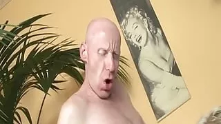 Big boobed German cougar fucked on couch