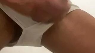 Cumming in my large Hanes tighty whiteys
