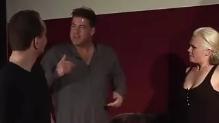 Blonde babe is riding guy's hard cock