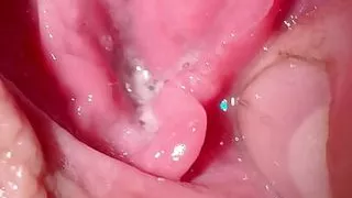 Came in my girlfriends right pussy and then fingered her, giving close up inspection of her tight pussy