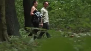 Brunette bitch fucking in the woods