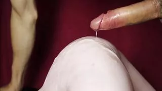 a lot of sperm shot on the ass