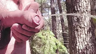 Summer forest PEE with your beautiful favorite cock, Gungfly
