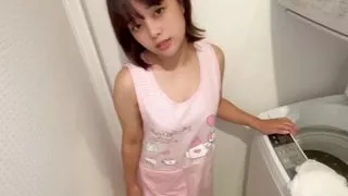 When I told my wife who was doing laundry that I wanted to do it on the spot, she gave me a in front of the washing machine and let me insert my into her a lot.