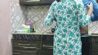 Beautiful Indian Step Mom Pussy and Ass Fucked Hard by Step Son while he is in kitchen Hindi
