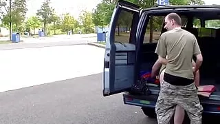 Tattooed redhead mature gets pounded in car