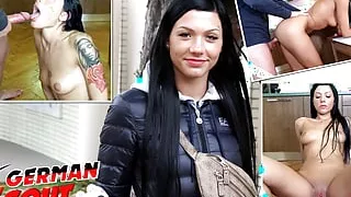 German Scout - Skinny Small Tits Teen Adelle Sabelle Pickup for Casting Fuck