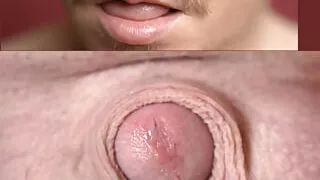 Micro Pink Cock Gets Big - The Balls Move With It - You Can't Look Away!
