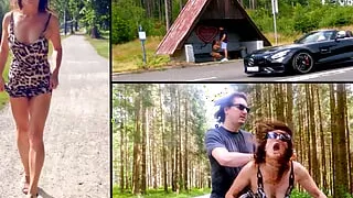 Hot COUGAR was CAUGHT with a YOUNGER GUY at the bus stop. Huge orgasm and painful fucking.