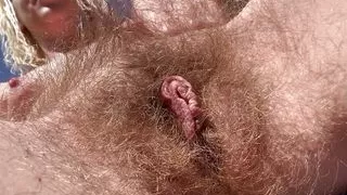 All natural hairy pussy amateur girl outdoor pussy show