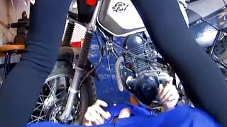 Gorgeous French brunette fucked by mechanic