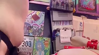 Pegging his ass making him loose and sloppy