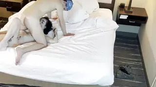 Petite Tattoed Beauty Sucking Cock