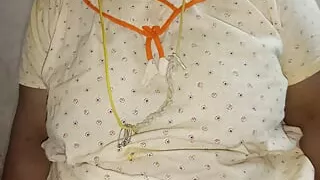 Tamil Neighbor aunty called me and went there and saw her take off her top and showed her nipples and I gently held and squeezed